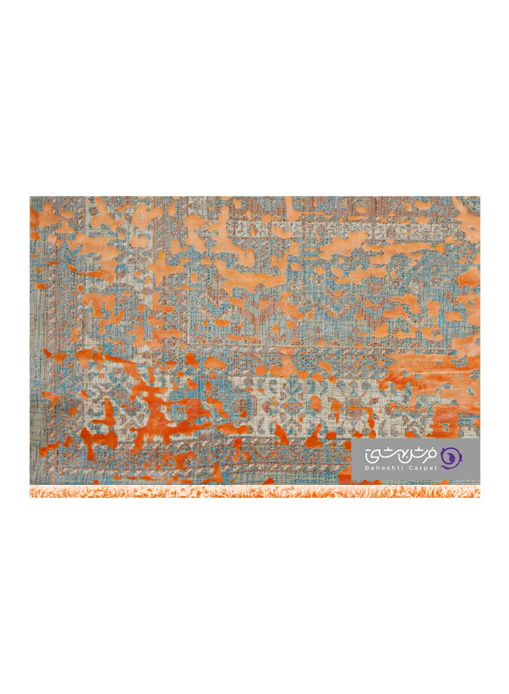 جزییات نقش فرش طرح سلنا کد M01 نارنجی