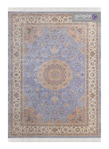 فرش طرح شاهان کد 1526 نقره آبی