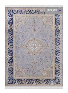 فرش طرح شاهان کد 1523 نقره آبی