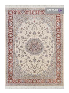 فرش طرح شاهان کد 1524 کرم چرک مسی