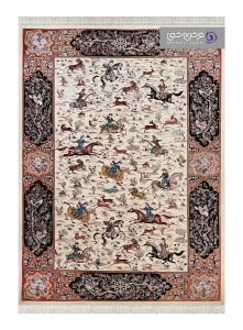 فرش طرح شاهان کد 1527 کرم مسی