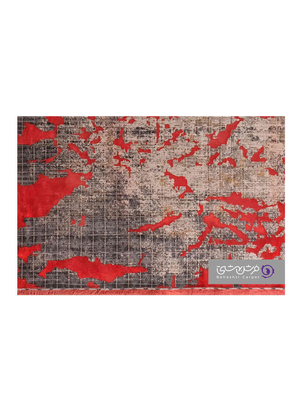جزییات نقش فرش طرح یونیک کد 8505 قرمز روشن