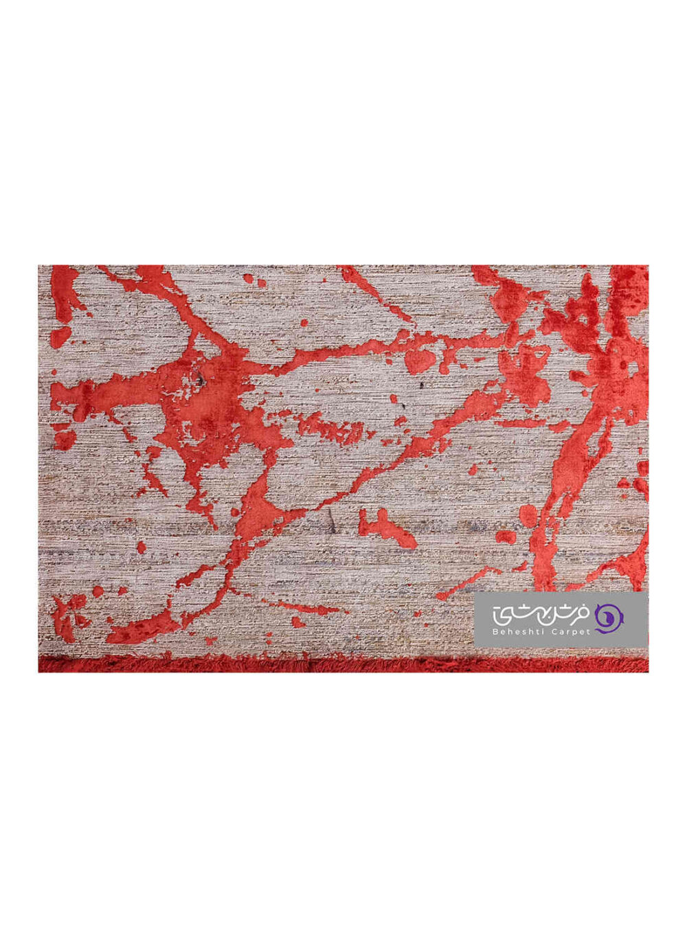 جزییات نقش فرش طرح یونیک کد 8523 قرمز