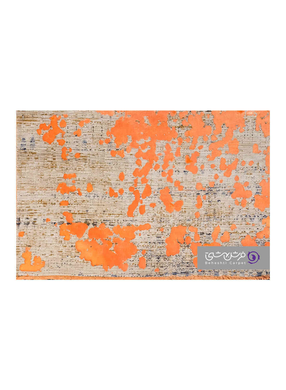جزییات نقش فرش طرح یونیک کد 8530 نارنجی