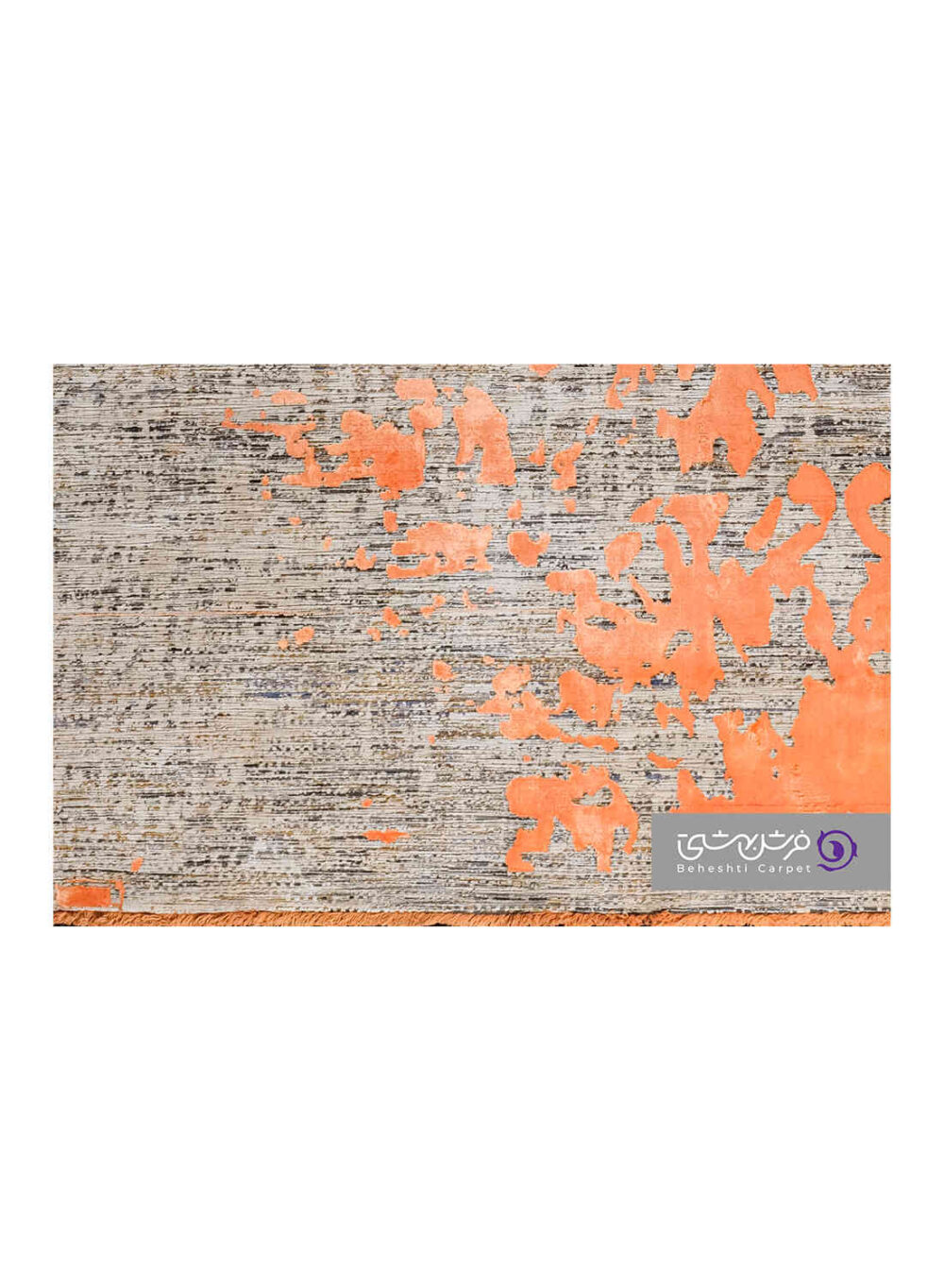 جزییات نقش فرش طرح یونیک کد 8536 نارنجی