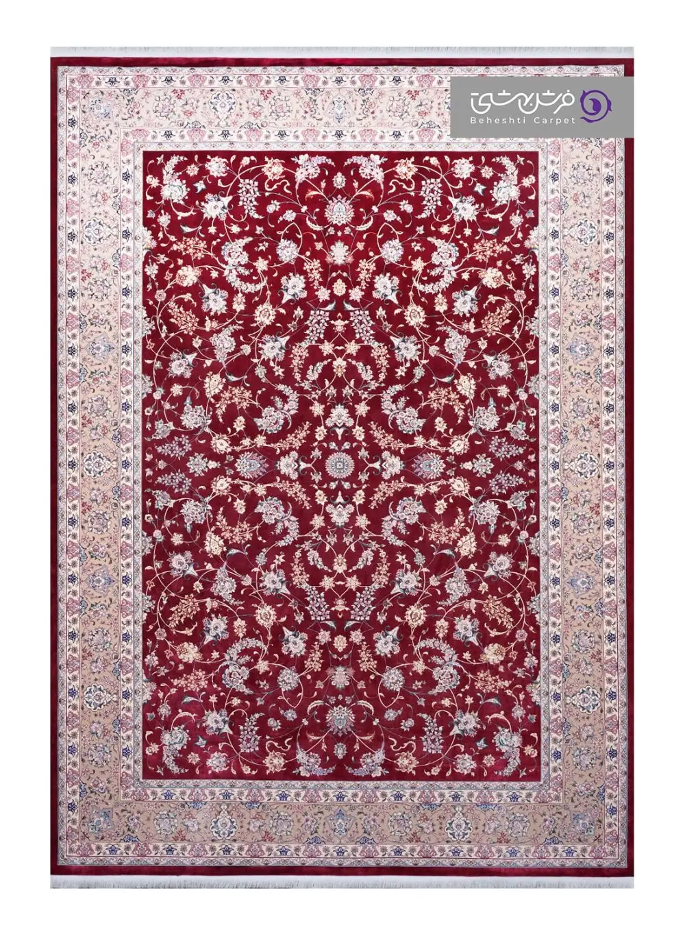 نقش فرش بهشتی طرح آیتان کد T04 ارغوانی