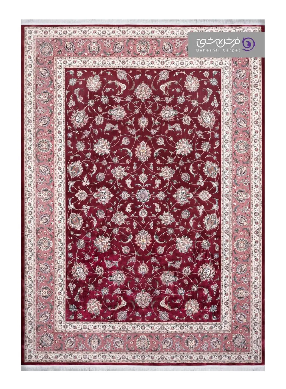 نقش فرش بهشتی طرح آیتان کد T08 ارغوانی