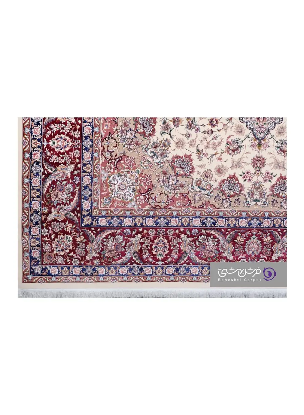 جزییات نقش فرش بهشتی طرح آیتان کد T31 موزی ارغوانی
