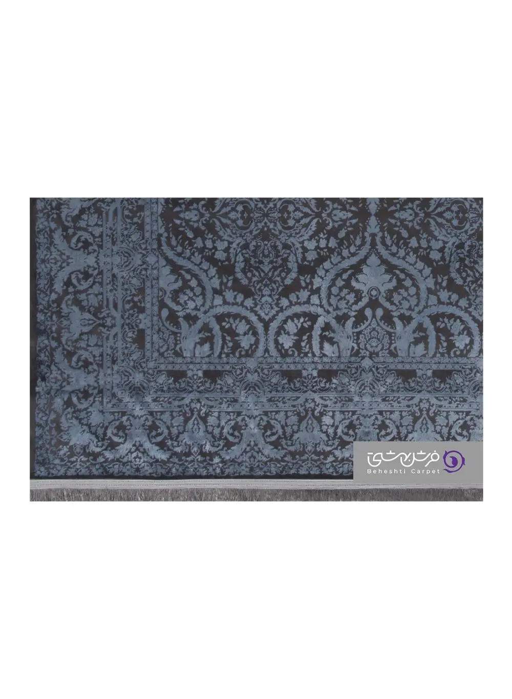 جزییات نقش فرش طرح ویهان کد 2062 آبی تیره
