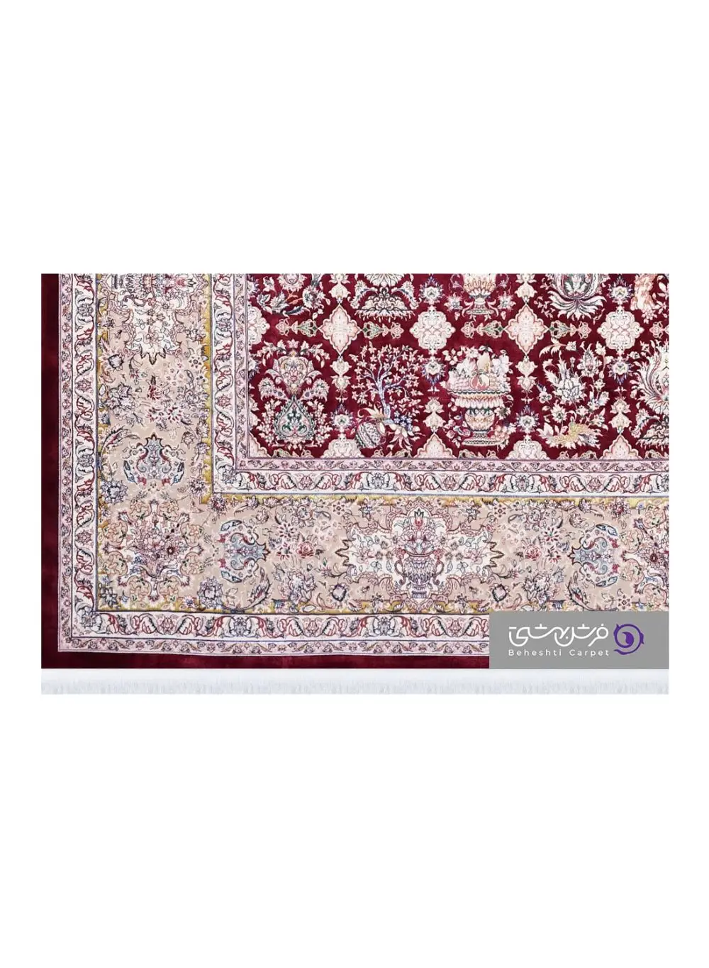 جزییات نقش فرش طرح آیتان کد T29 ارغوانی
