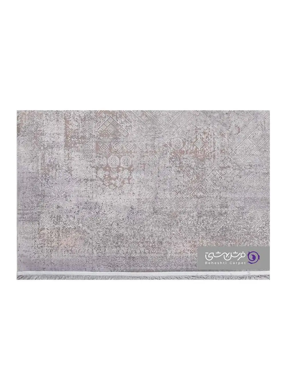 جزییات نقش فرش طرح ژینا کد 807 نقرآبی