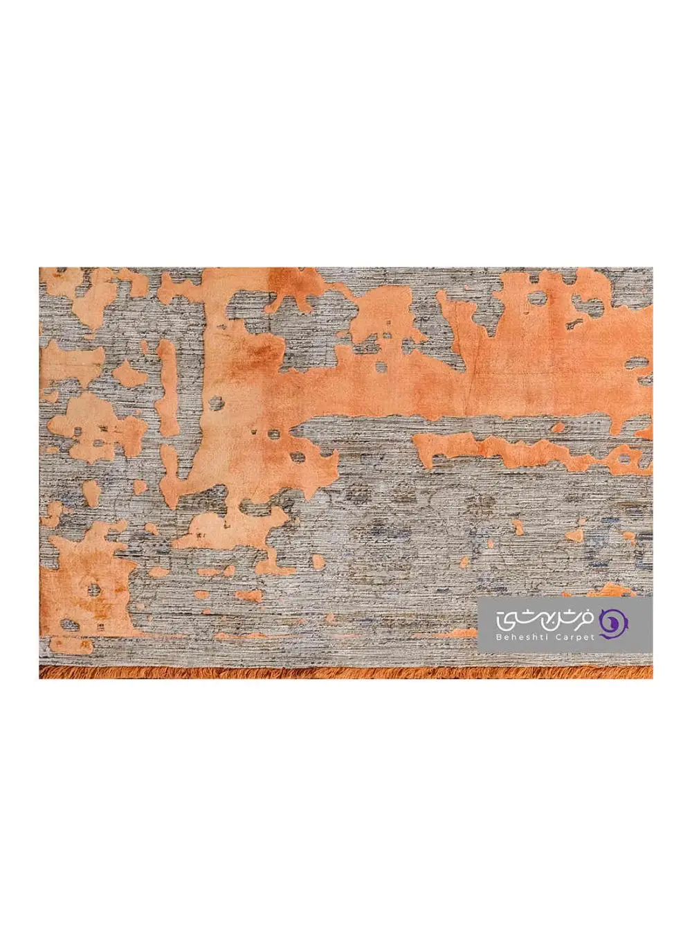 جزییات نقش فرش طرح یونیک کد 8533 نارنجی